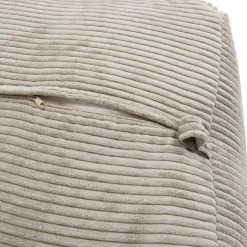 Pouf carré en velours côtelé gris perle TIM