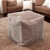 Pouf carré velours grosses côtes camel VISBY