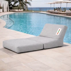Pouf chaise longue extérieur gris ARTA