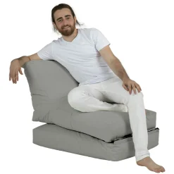 Pouf chaise longue extérieur gris ARTA