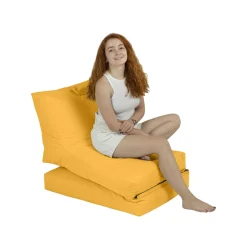 Pouf chaise longue extérieur jaune ARTA