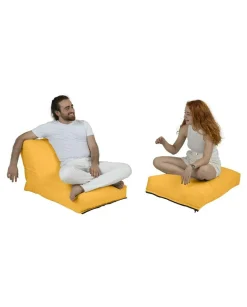 Pouf chaise longue extérieur jaune ARTA