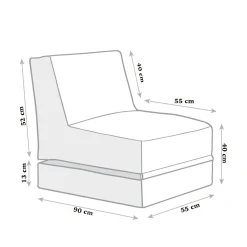 Pouf chaise longue extérieur jaune ARTA