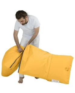 Pouf chaise longue extérieur jaune ARTA
