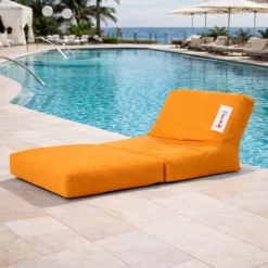 Pouf chaise longue extérieur orange ARTA