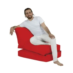 Pouf chaise longue extérieur rouge ARTA