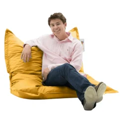 Pouf coussin de sol extérieur jaune - 100 cm ARTA
