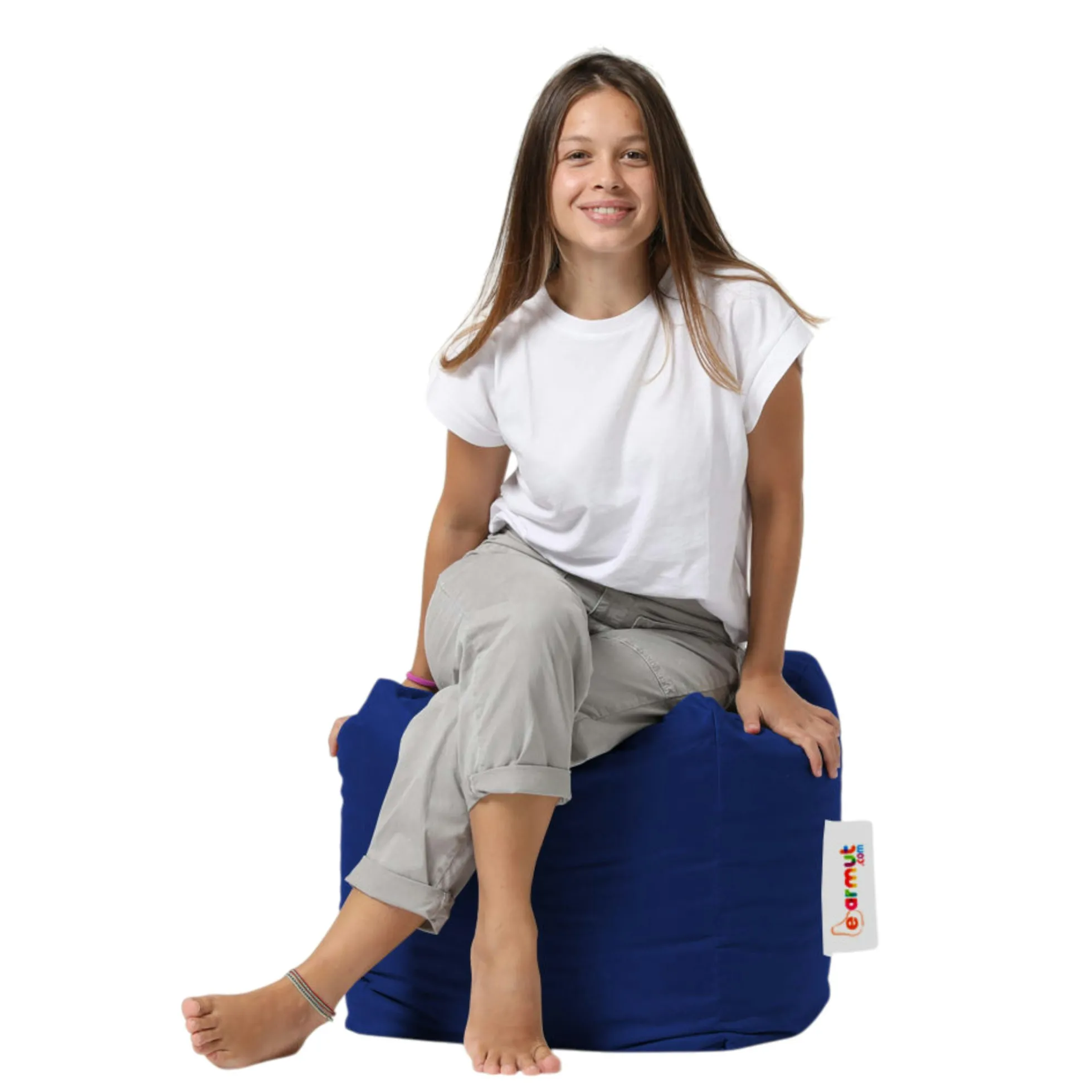 Pouf cube d'extérieur bleu ARTA