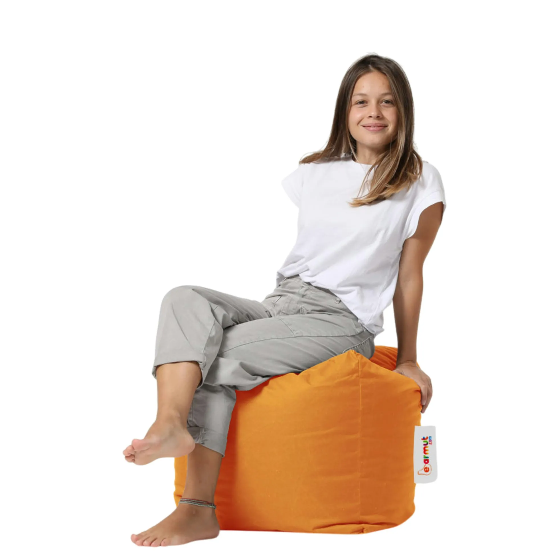 Pouf cube d'extérieur orange ARTA