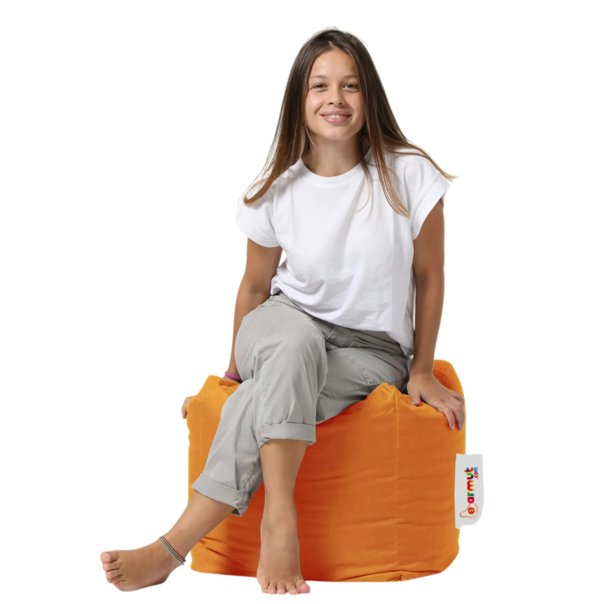 Pouf cube d'extérieur orange ARTA