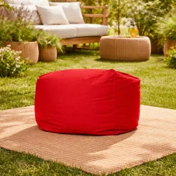 Pouf cube d'extérieur rouge ARTA