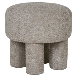 Pouf de salon gris clair sur pieds BRUGES
