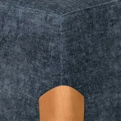 Pouf design bleu avec poignée en bois IENA