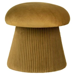 Pouf design forme champignon, couleur moutarde BRUGES