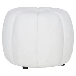 Pouf en tissu blanc cassé BERLIN