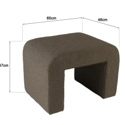 Pouf en tissu petite bouclette taupe foncé COLOMBUS