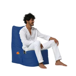 Pouf extérieur à dossier haut bleu ARTA