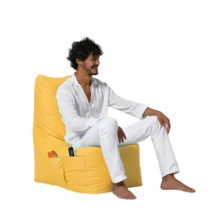 Pouf extérieur à dossier haut jaune ARTA