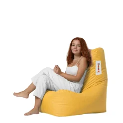 Pouf extérieur à dossier haut jaune ARTA