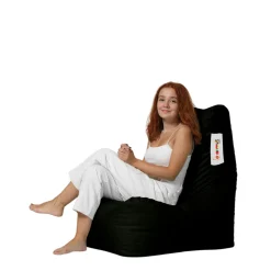 Pouf extérieur à dossier haut noir ARTA