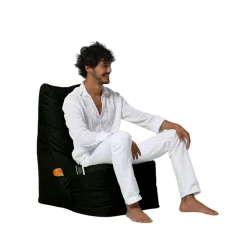 Pouf extérieur à dossier haut noir ARTA