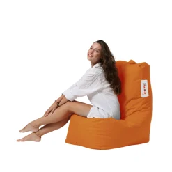 Pouf extérieur à dossier haut orange ARTA