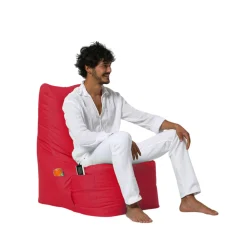 Pouf extérieur à dossier haut rouge ARTA