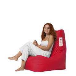 Pouf extérieur à dossier haut rouge ARTA