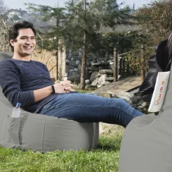 Pouf extérieur gris avec poches ARTA