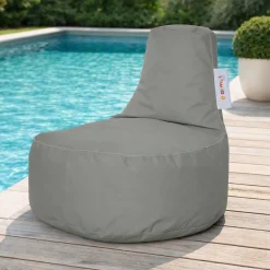 Pouf extérieur gris avec poches ARTA