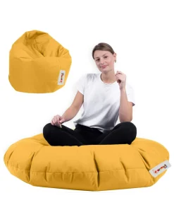 Pouf extérieur imperméable jaune 2 positions ARTA