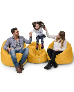 Pouf extérieur imperméable jaune 2 positions ARTA