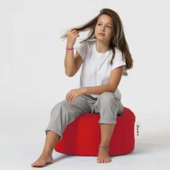 Pouf extérieur imperméable rouge - forme ronde ARTA