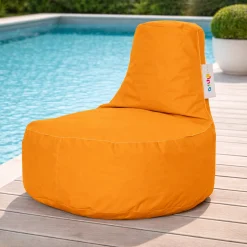 Pouf extérieur orange avec poches ARTA