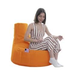 Pouf extérieur orange avec poches ARTA