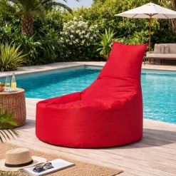 Pouf extérieur rouge avec dossier ARTA