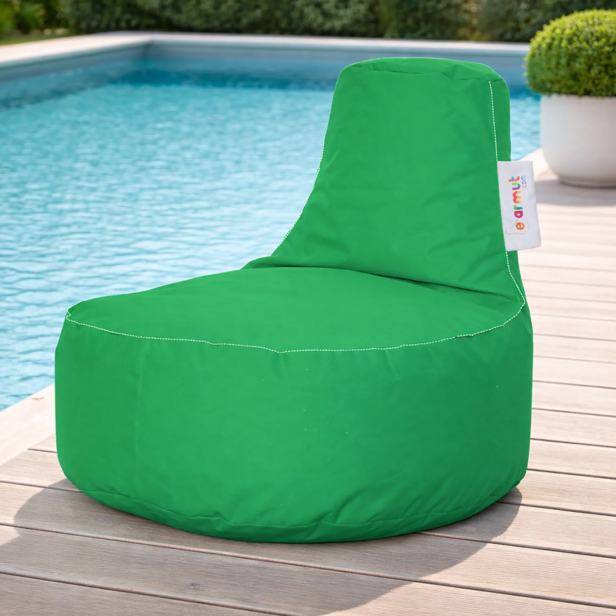 Pouf extérieur vert avec poches ARTA