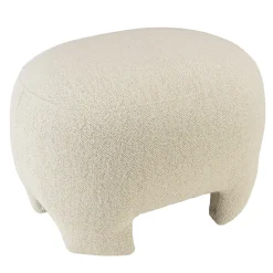 Pouf forme designen tissu petite bouclette beige COLOMBUS