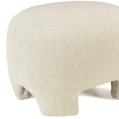 Pouf forme designen tissu petite bouclette beige COLOMBUS