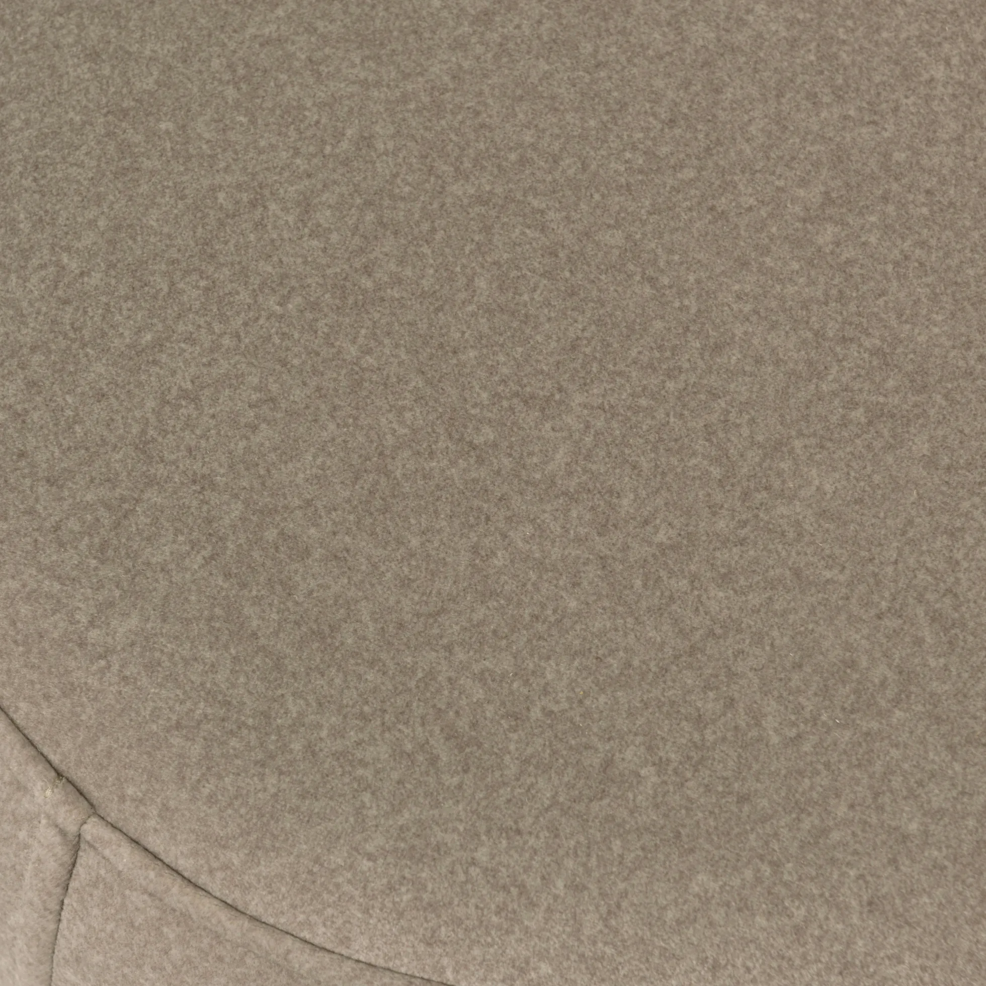 Pouf forme grand galet en tissu effet velours beige foncé COLOMBUS