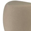 Pouf forme triangle en tissu effet velours beige foncé COLOMBUS