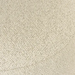 Pouf galet en tissu petite bouclette beige COLOMBUS