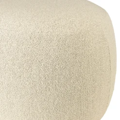Pouf galet en tissu petite bouclette beige COLOMBUS