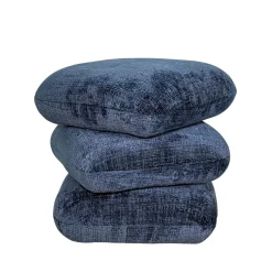 Pouf pivotant bleu nuit effet coussins empilés IENA