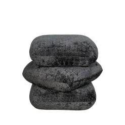 Pouf pivotant gris foncé effet coussins empilés IENA