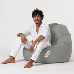 Pouf poire XXL extérieur gris ARTA