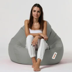 Pouf poire XXL extérieur gris ARTA