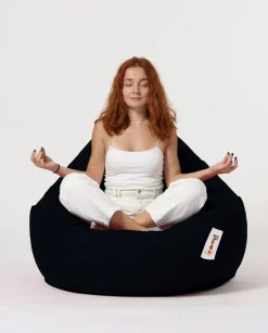 Pouf poire XXL extérieur noir ARTA