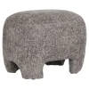 Pouf repose-pieds gris sur 4 pieds BERLIN