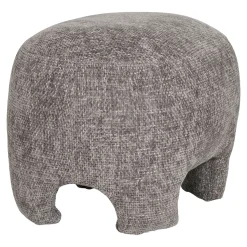 Pouf repose-pieds gris sur 4 pieds BERLIN
